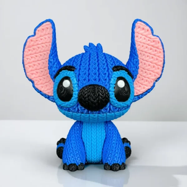 Örgü Görünümlü Stitch Figürü Oturan